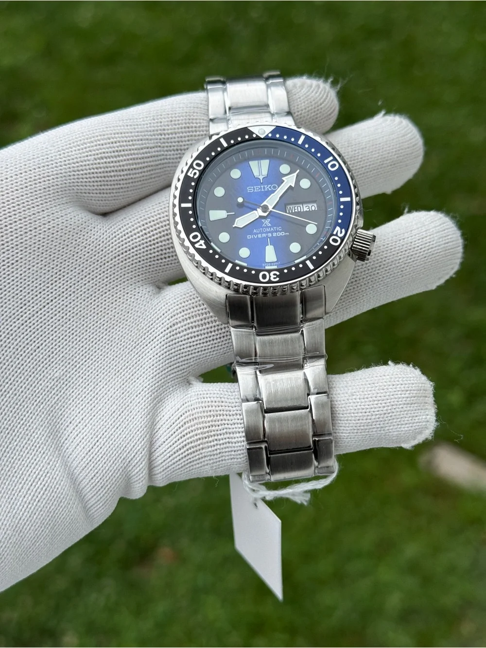 Seiko Men's Blue Dial Automatic Diver Watch - Stainless Steel